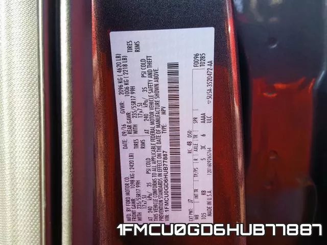 1FMCU0GD6HUB77887 фото 2