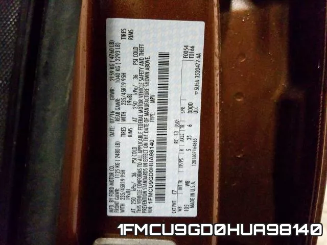1FMCU9GD0HUA98140 фото 2