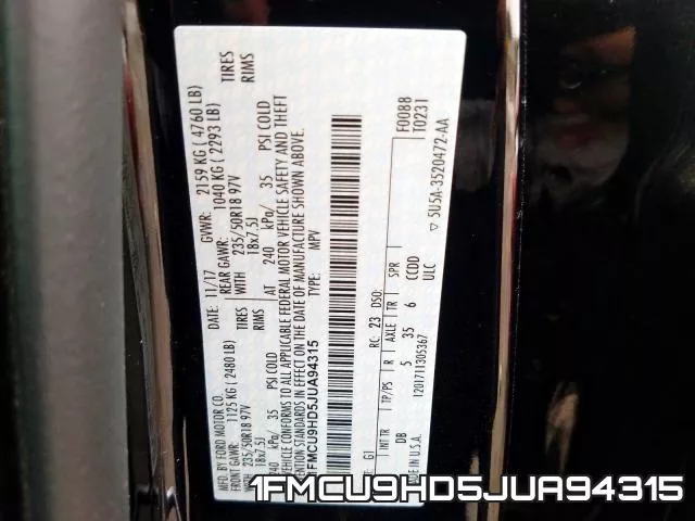 1FMCU9HD5JUA94315 фото 2