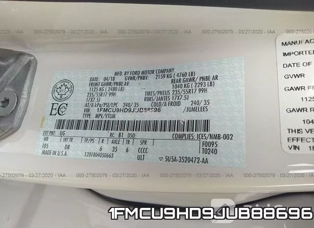 1FMCU9HD9JUB88696 фото 10