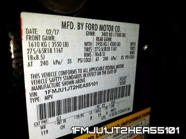 1FMJU1JT2HEA55101 фото 2