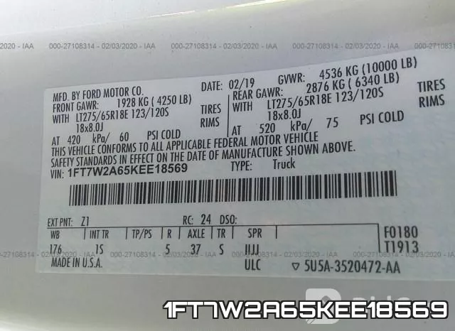 1FT7W2A65KEE18569 фото 10