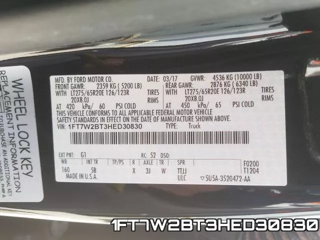 1FT7W2BT3HED30830 фото 2