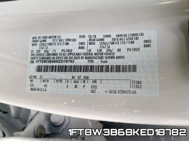 1FT8W3B68KED18782 фото 2