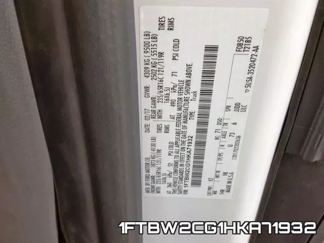 1FTBW2CG1HKA71932 фото 2