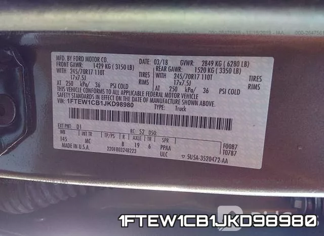 1FTEW1CB1JKD98980 фото 10