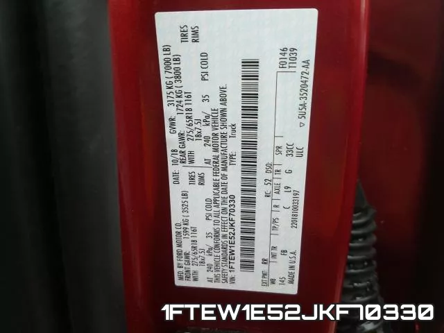 1FTEW1E52JKF70330 фото 2