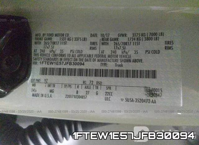 1FTEW1E57JFB30094 фото 10