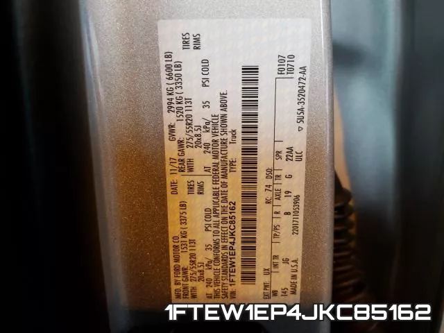 1FTEW1EP4JKC85162 фото 2