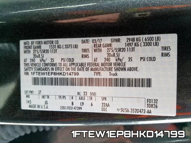 1FTEW1EP8HKD14799 фото 2
