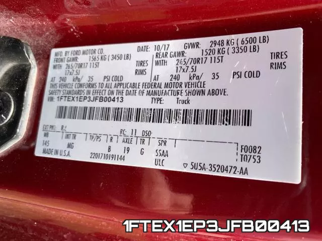 1FTEX1EP3JFB00413 фото 2
