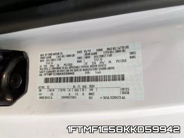 1FTMF1C58KKD59942 фото 2