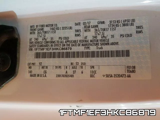 1FTMF1EF3HKC86879 фото 2