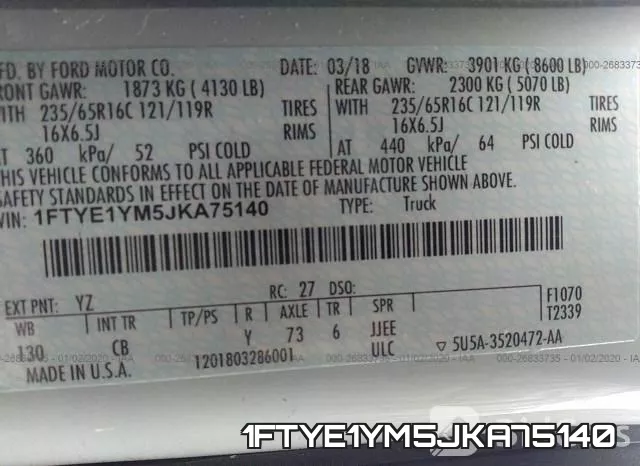 1FTYE1YM5JKA75140 фото 10