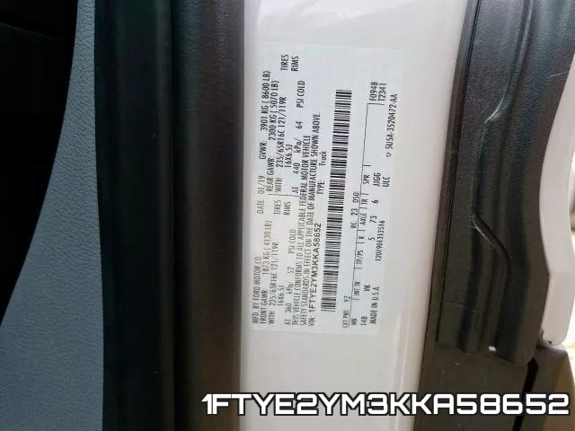 1FTYE2YM3KKA58652 фото 2
