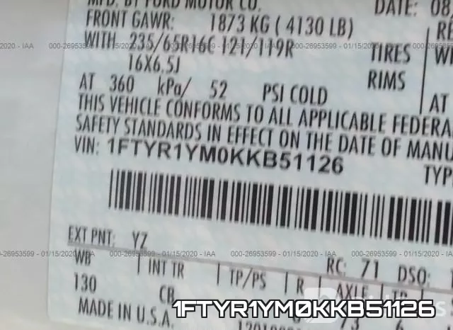 1FTYR1YM0KKB51126 фото 10