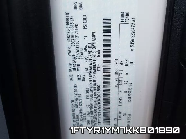 1FTYR1YM7KKB01890 фото 2