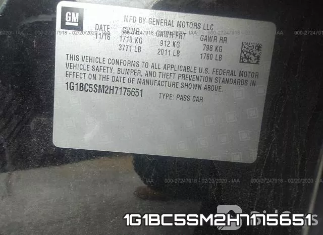 1G1BC5SM2H7175651 фото 10