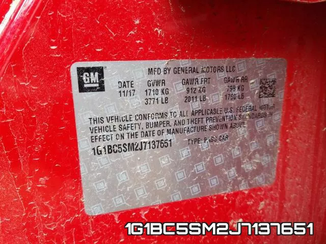 1G1BC5SM2J7137651 фото 2