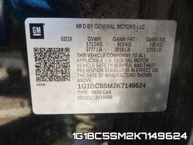 1G1BC5SM2K7149624 фото 2
