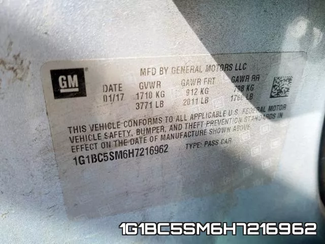 1G1BC5SM6H7216962 фото 2