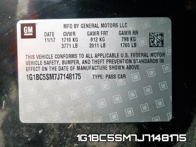 1G1BC5SM7J7148175 фото 2