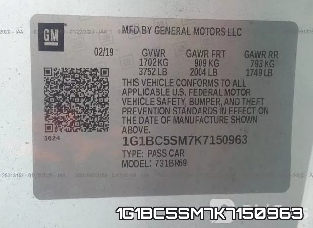1G1BC5SM7K7150963 фото 10
