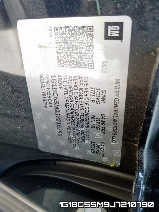 1G1BC5SM9J7210790 фото 2