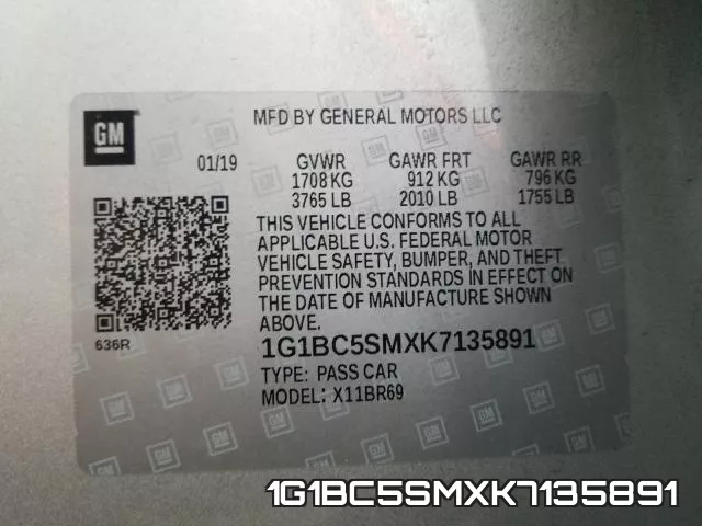 1G1BC5SMXK7135891 фото 2