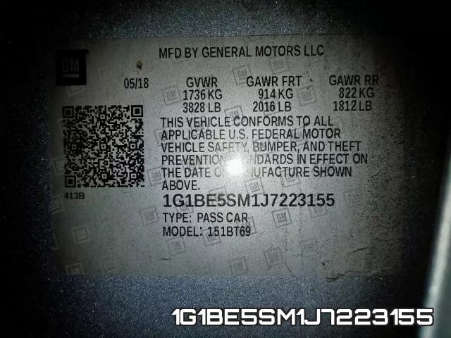 1G1BE5SM1J7223155 фото 2