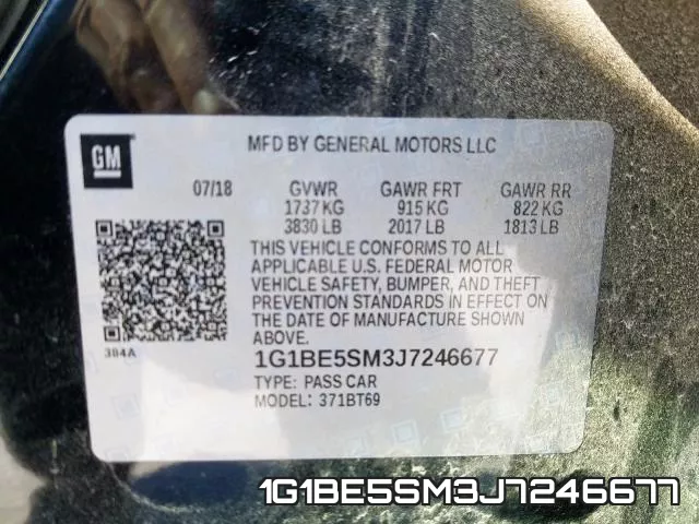 1G1BE5SM3J7246677 фото 2