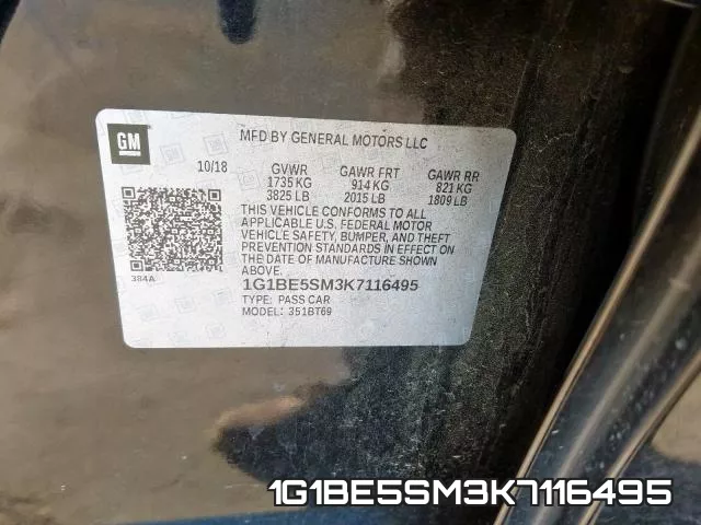 1G1BE5SM3K7116495 фото 2