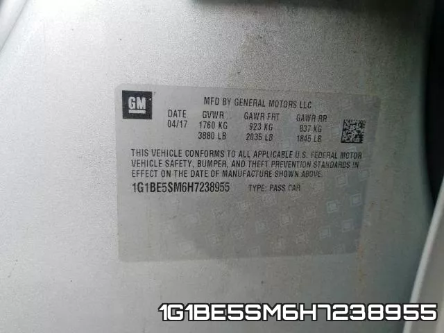 1G1BE5SM6H7238955 фото 2