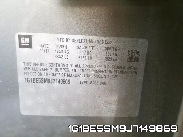 1G1BE5SM9J7149869 фото 2