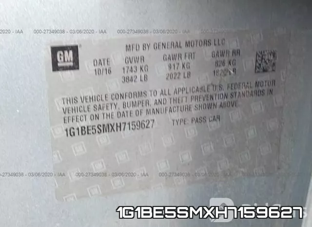 1G1BE5SMXH7159627 фото 10