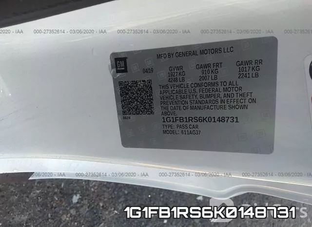 1G1FB1RS6K0148731 фото 10