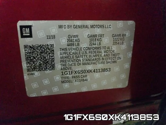1G1FX6S0XK4113853 фото 2
