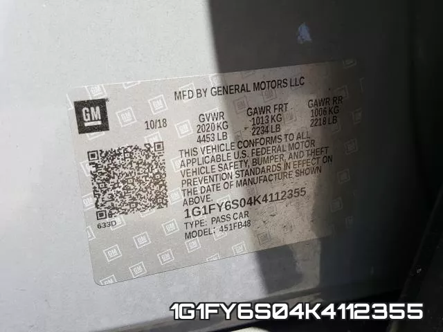 1G1FY6S04K4112355 фото 2