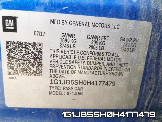 1G1JB5SH0H4177479 фото 2