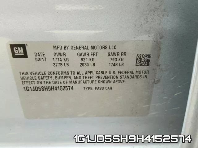 1G1JD5SH9H4152574 фото 2