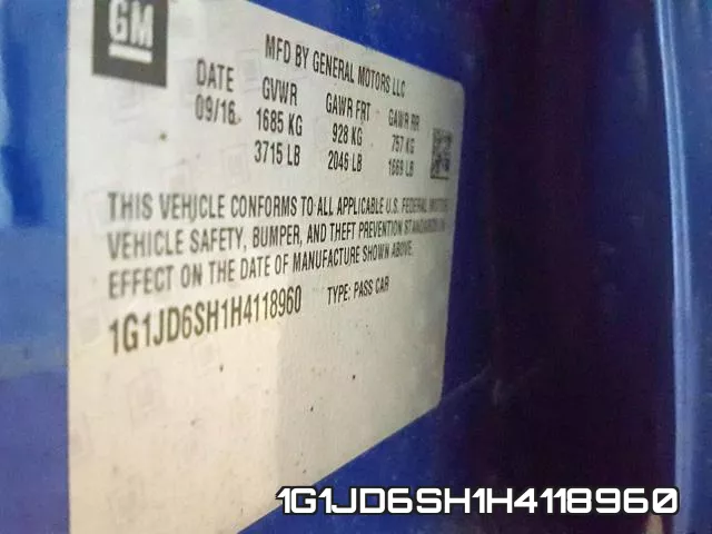 1G1JD6SH1H4118960 фото 2