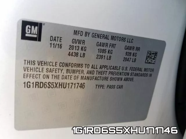 1G1RD6S5XHU171746 фото 2