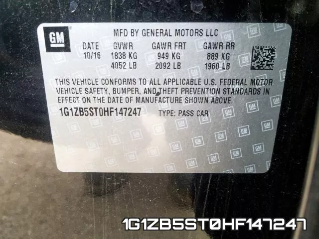 1G1ZB5ST0HF147247 фото 2