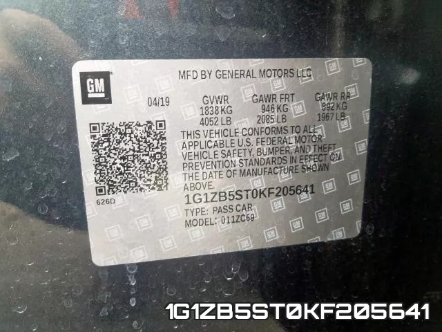 1G1ZB5ST0KF205641 фото 2