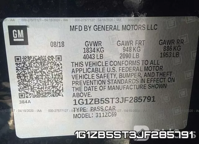 1G1ZB5ST3JF285791 фото 10