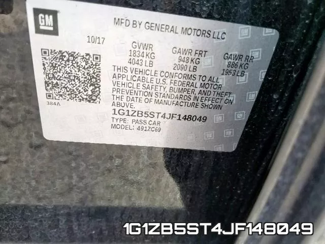 1G1ZB5ST4JF148049 фото 2
