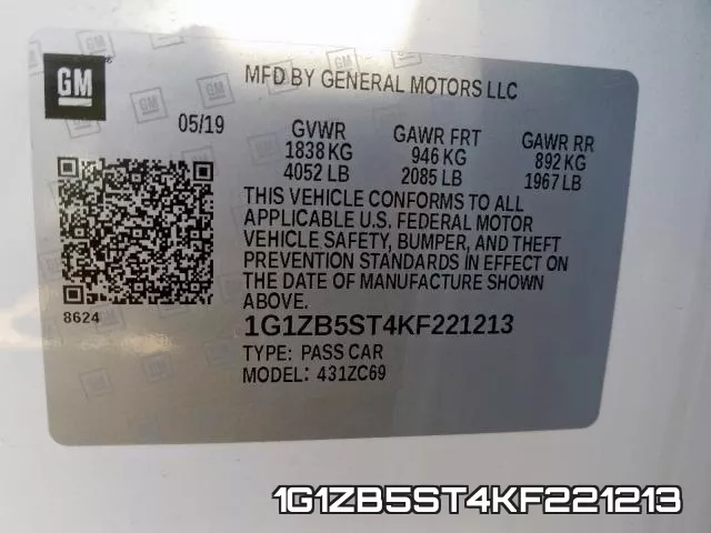 1G1ZB5ST4KF221213 фото 2