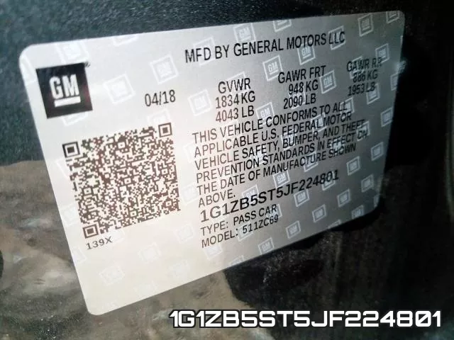 1G1ZB5ST5JF224801 фото 2