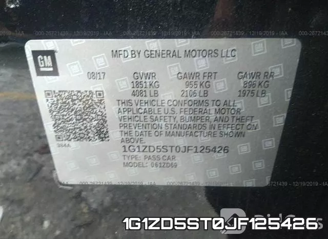 1G1ZD5ST0JF125426 фото 10