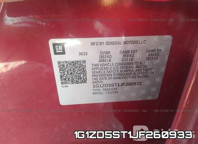 1G1ZD5ST1JF260933 фото 10